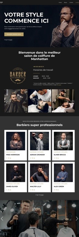 A Creative Barber Shop - Créer Une Maquette De Page Web