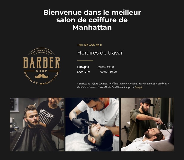 Nous sommes un salon de coiffure moderne à l'ancienne Modèle CSS