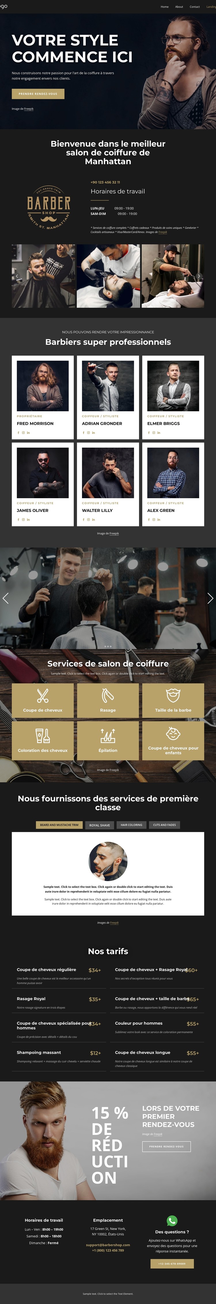 Un salon de coiffure créatif Modèle CSS