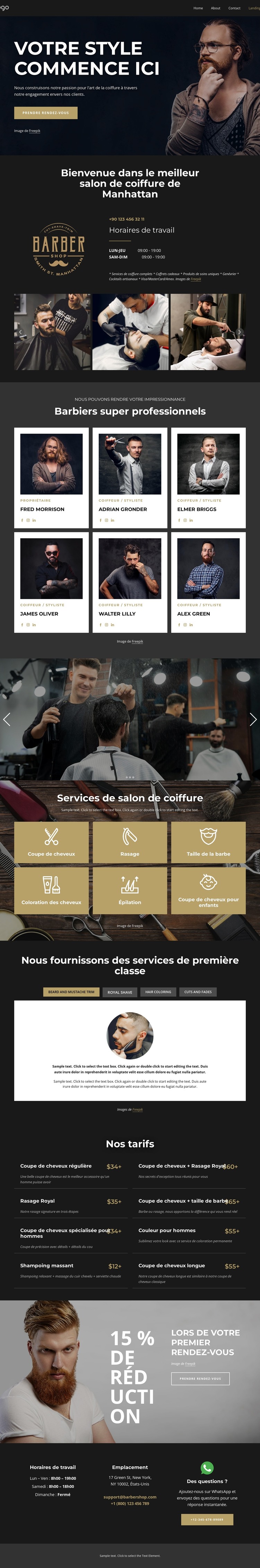 Un salon de coiffure créatif Modèle HTML