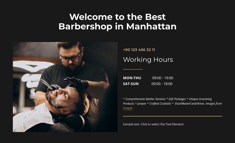 The best barbershop in Manhattan Html Website Builder