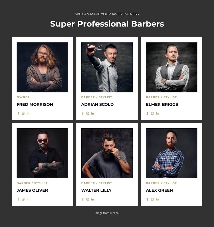 Professional and certified barbers HTML5 Template