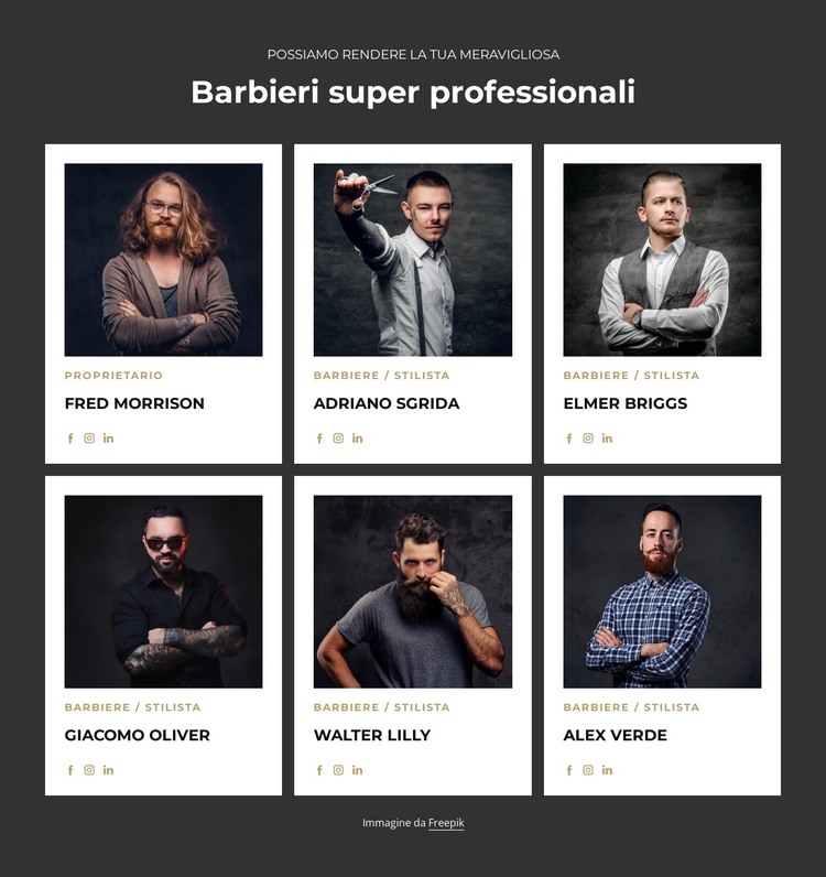 Barbieri professionisti e certificati Modello HTML