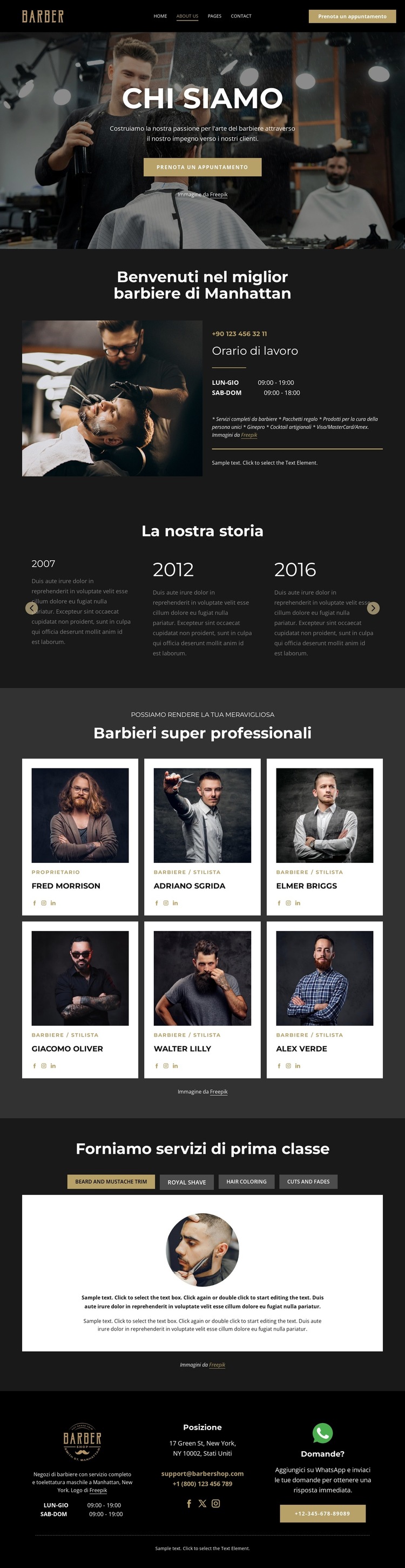 Siamo barbieri professionisti Modello di sito Web