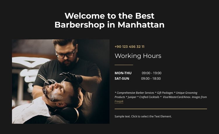 The best barbershop in Manhattan Joomla Page Builder