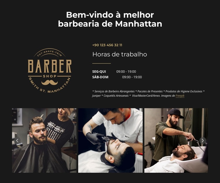 Somos uma barbearia moderna e tradicional Modelo de site