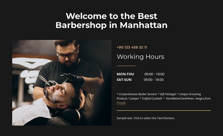 The best barbershop in Manhattan Static Site Generator