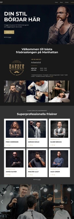 HTML-Webbplats För A Creative Barber Shop