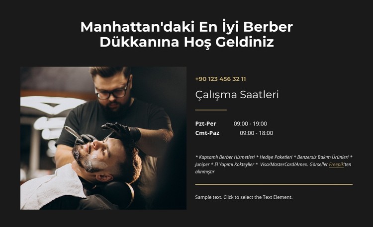 Manhattan'daki en iyi berber dükkanı CSS Şablonu