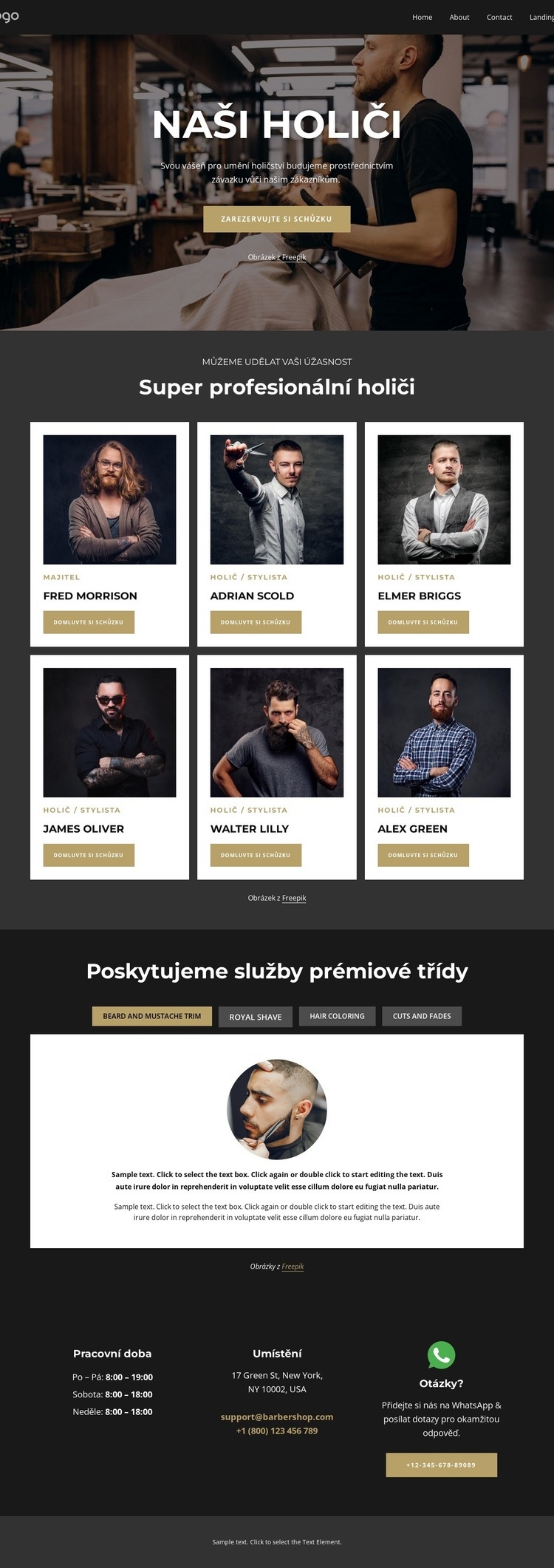 Nejlepší holiči Šablona HTML