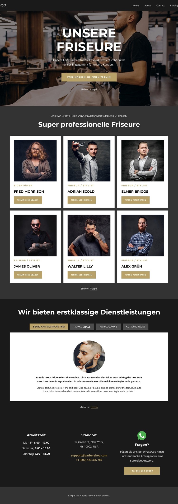 Beste Friseure CSS-Vorlage