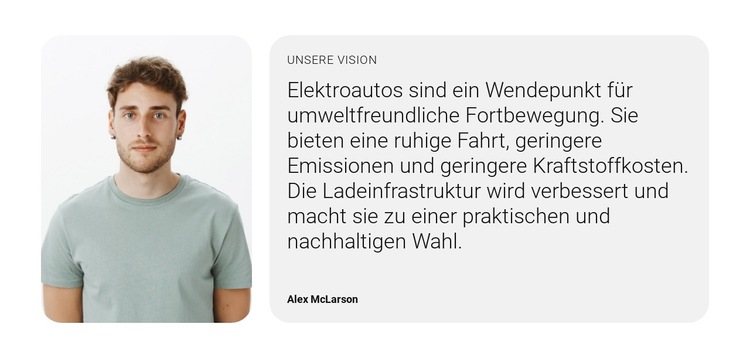 Antrieb für die Zukunft der Elektrofahrzeuge Website-Vorlage