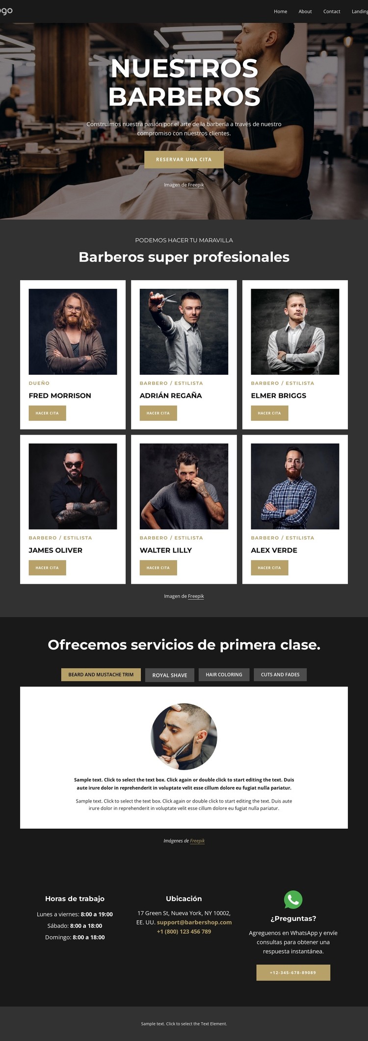 Los mejores barberos Plantilla HTML