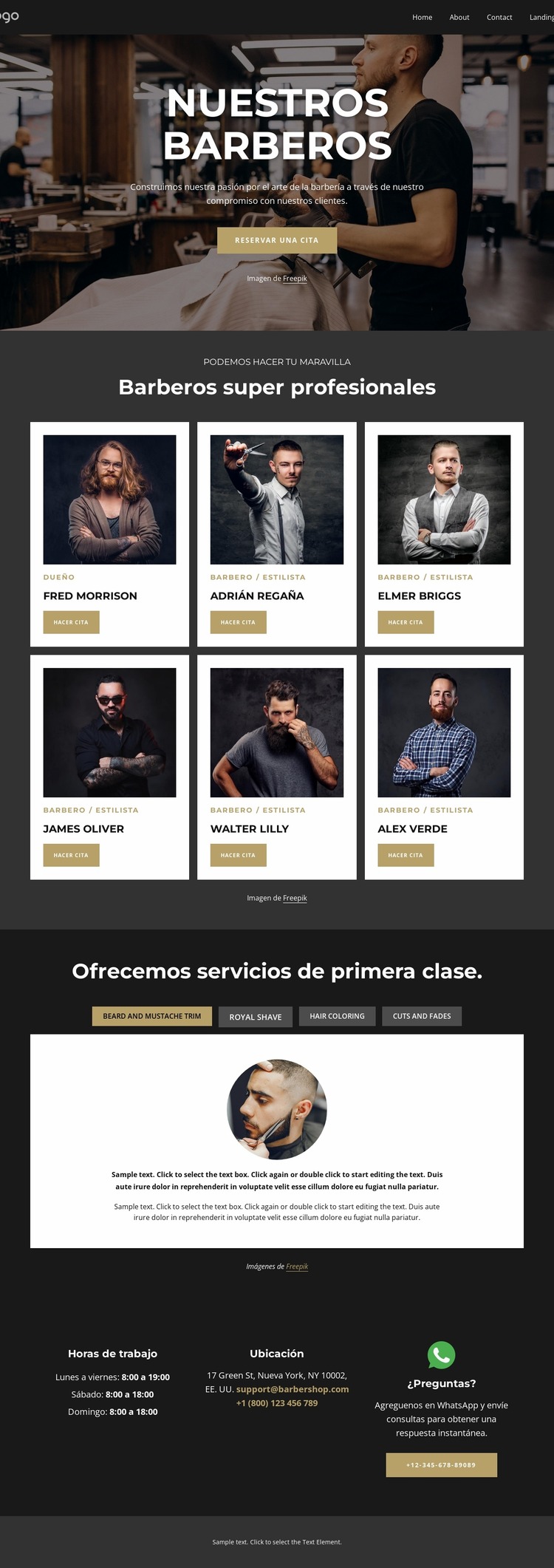 Los mejores barberos Plantilla Joomla