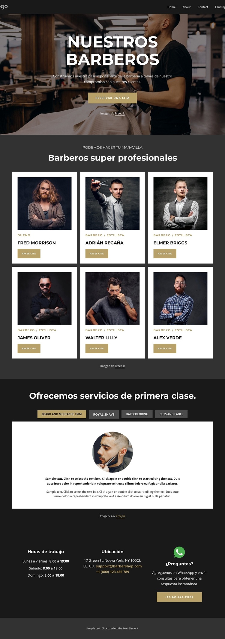 Los mejores barberos Tema de WordPress