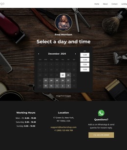 Select A Day And Time - Website Creation HTML