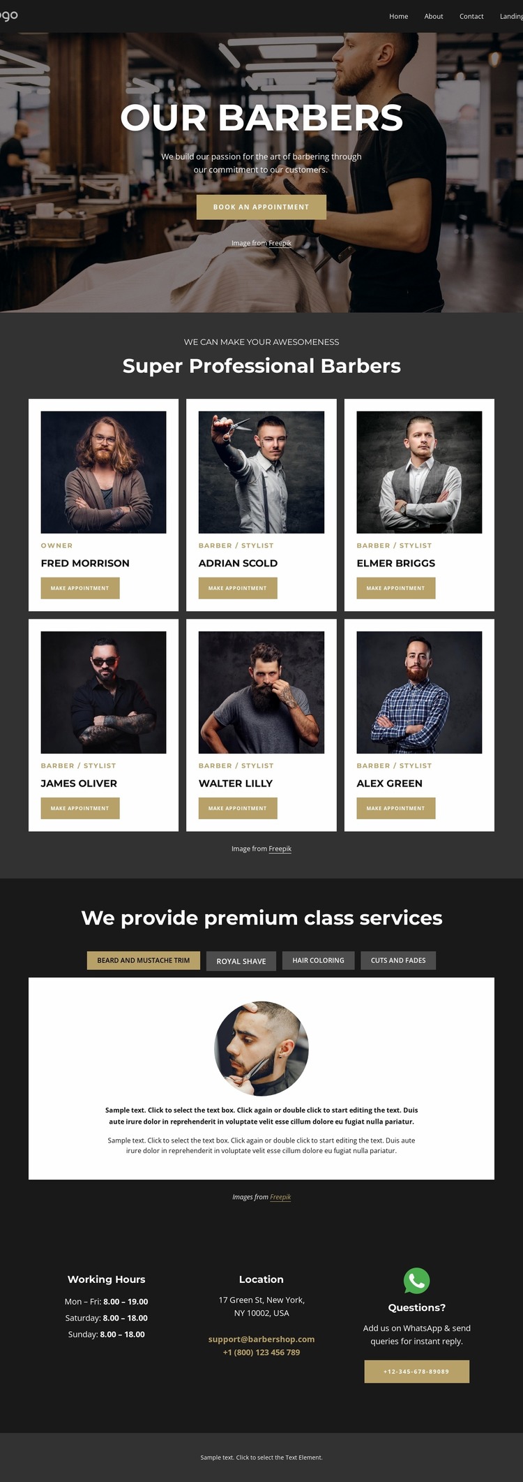 Best barbers Html Website Builder