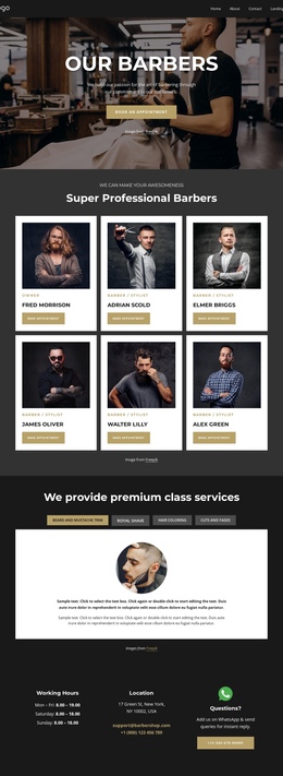 Best Barbers - One Page Bootstrap Template