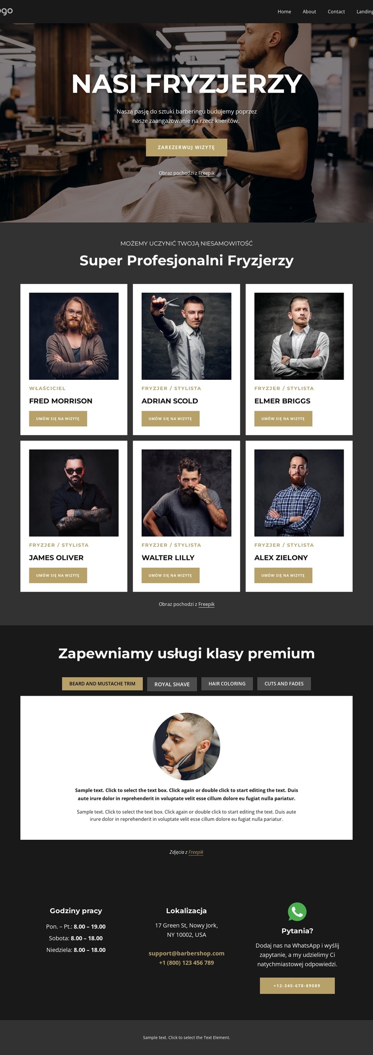 Najlepsi fryzjerzy Motyw WordPress