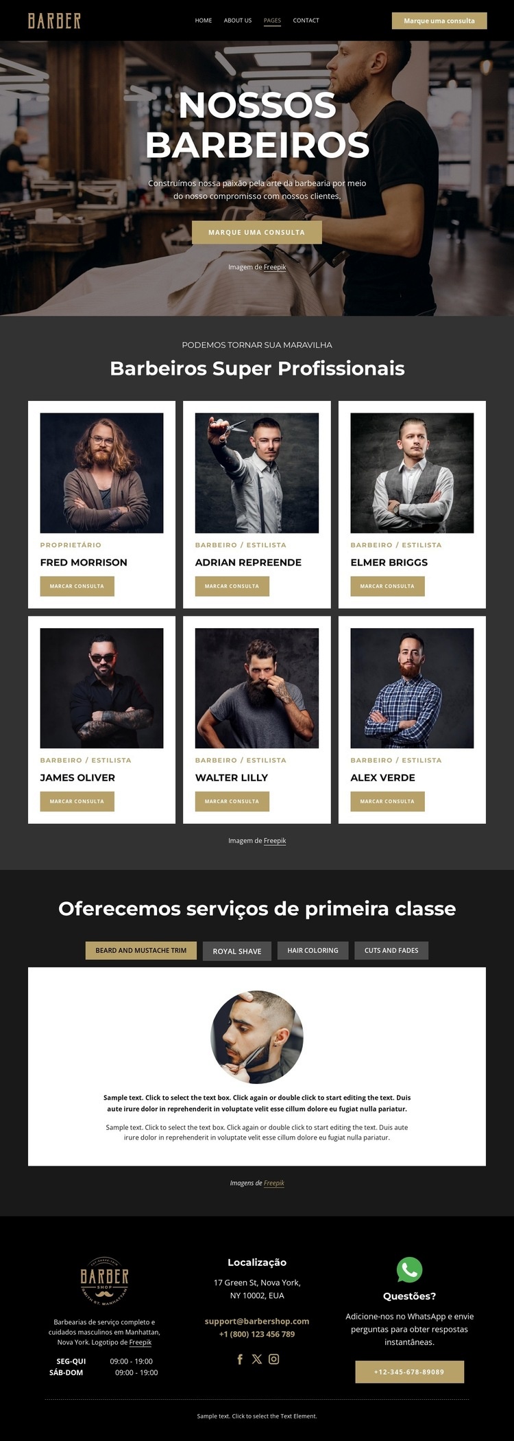 Melhores barbeiros Construtor de sites HTML