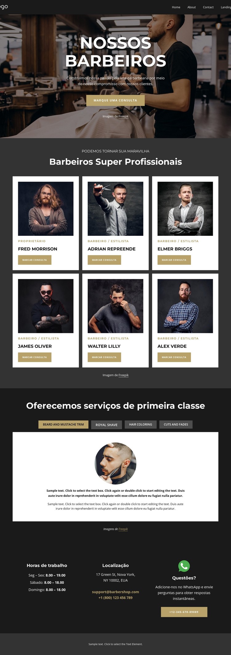 Melhores barbeiros Template CSS