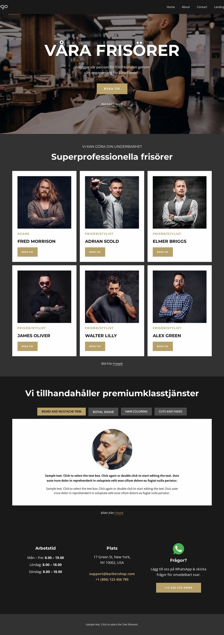 Bästa frisören HTML-mall