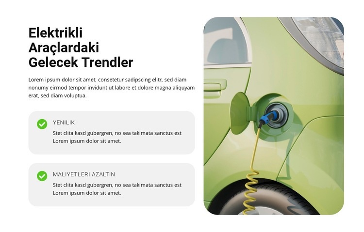 Verimli, Sessiz, Elektrikli Sürüş HTML5 Şablonu