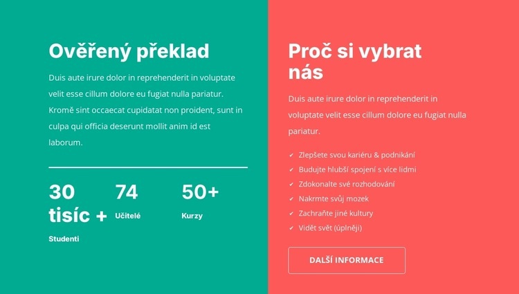 Ověřený překlad Šablona HTML