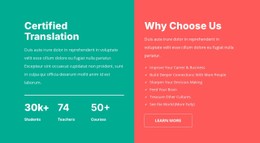 Certified Translation CSS Grid Template