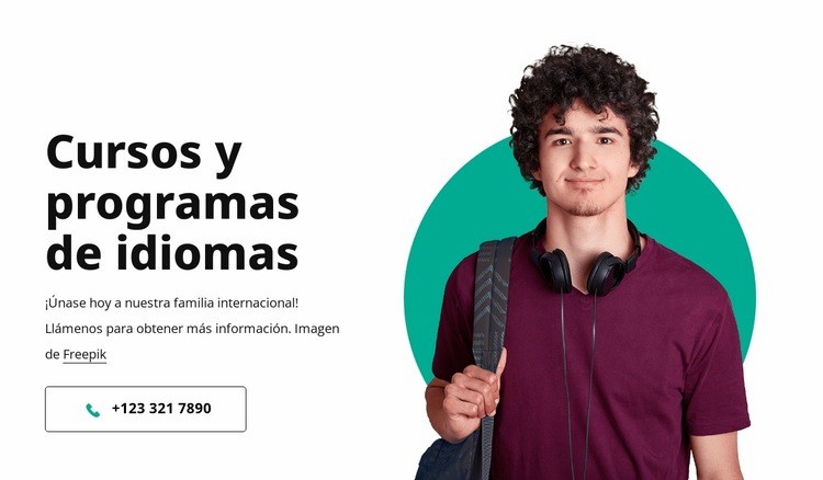 Cursos y programas de idiomas Plantillas de creación de sitios web