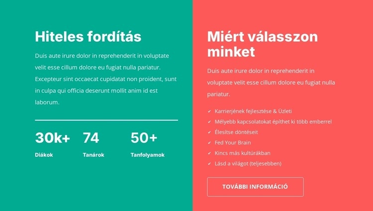 Hiteles fordítás HTML Sablon