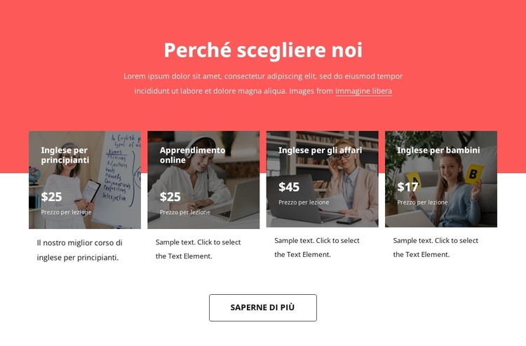 Corsi di lingue straniere Modello HTML