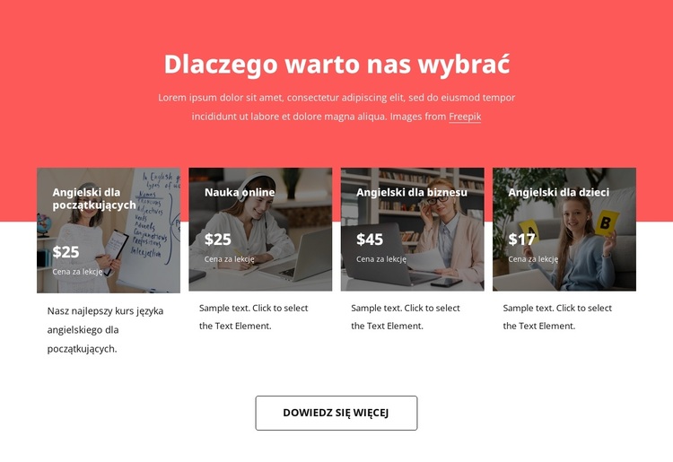 Kursy języków obcych Motyw WordPress