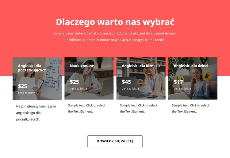 Kursy języków obcych Szablon CSS