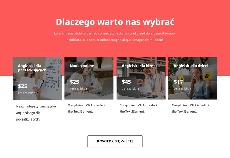 Kursy języków obcych Szablon HTML