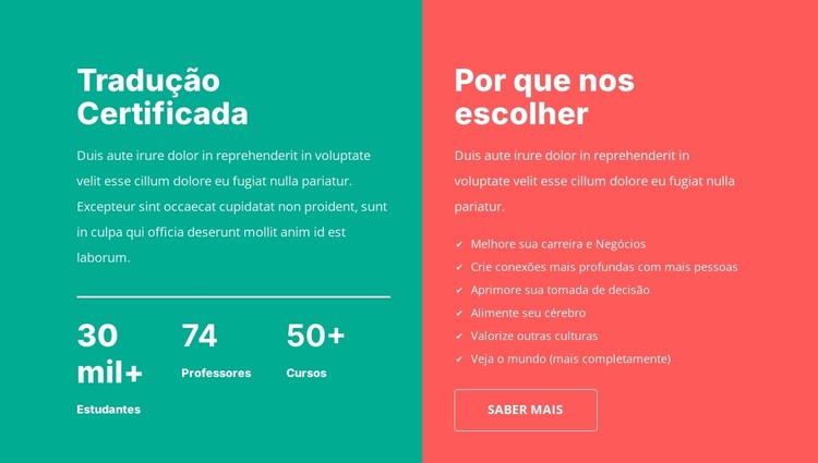 Tradução certificada Template CSS