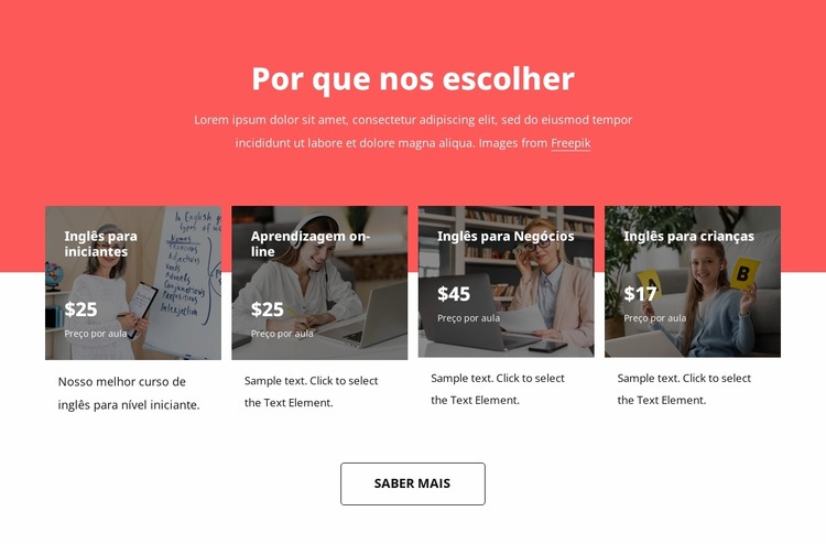 Cursos de línguas estrangeiras Template Joomla