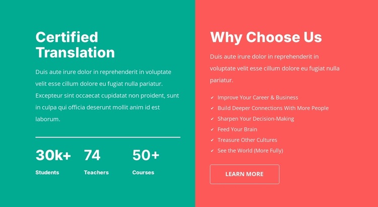 Certified translation Website Builder Templates
