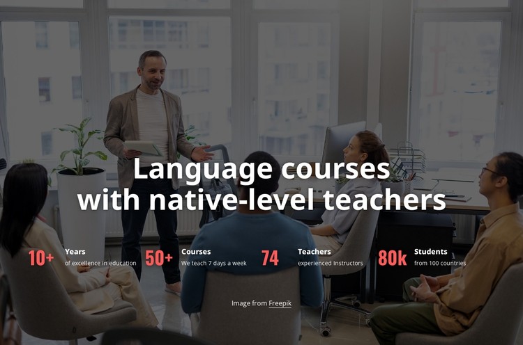 We offer many language courses CSS Template