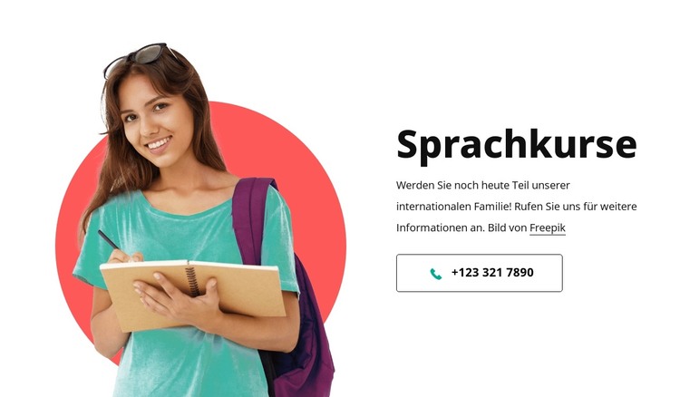 Sprachprogramme HTML-Vorlage