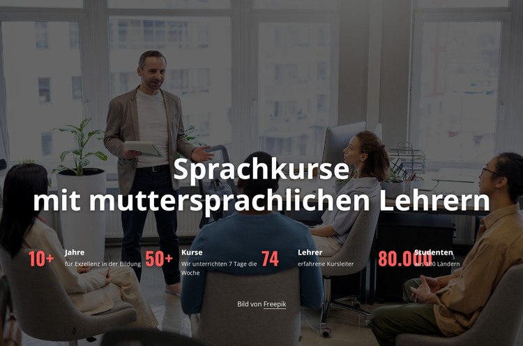 Wir bieten viele Sprachkurse an HTML-Vorlage