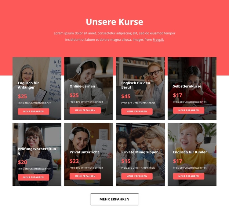 Sprachlernkurse WordPress-Theme