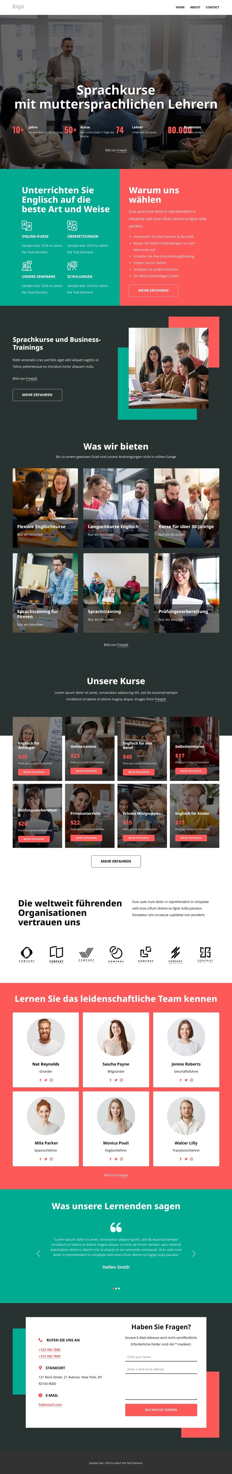 Lehrer mit muttersprachlichem Niveau WordPress-Theme