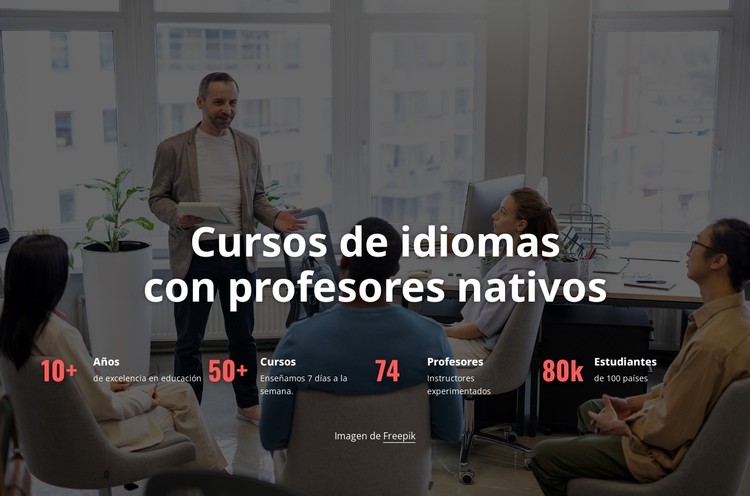 Ofrecemos muchos cursos de idiomas. Plantilla CSS