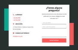 Bloque De Contacto Con Dos Formas - Plantilla De Desarrollo Web