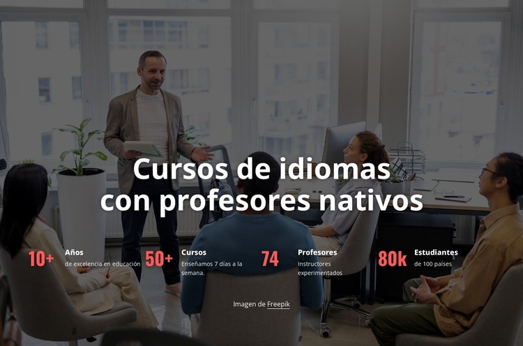 Ofrecemos muchos cursos de idiomas. Plantilla Joomla