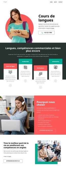 Nos Cours De Langues - Conception De Sites Web Personnalisés