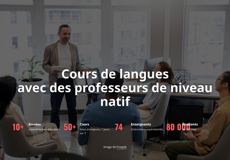 Nous proposons de nombreux cours de langues Modèle CSS