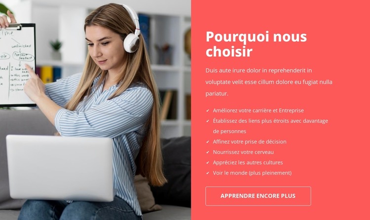 Ecole de langues Modèle HTML