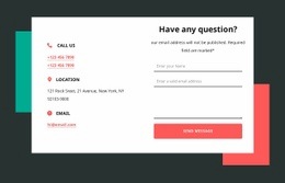 Contact us block with two shapes - Html Code Example by Nicepage